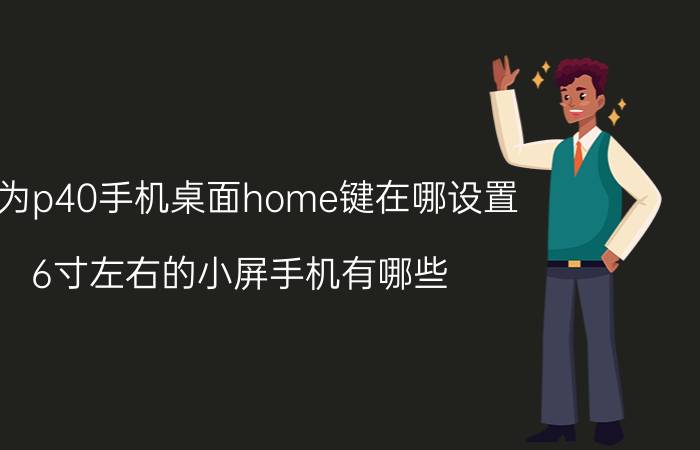 华为p40手机桌面home键在哪设置 6寸左右的小屏手机有哪些？